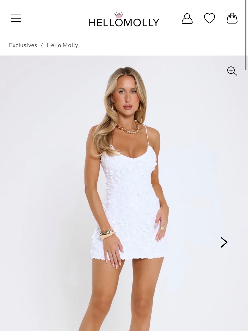Hello Molly White Spaghetti-Strap Sequin Mini Dress - Picture 1 of 5